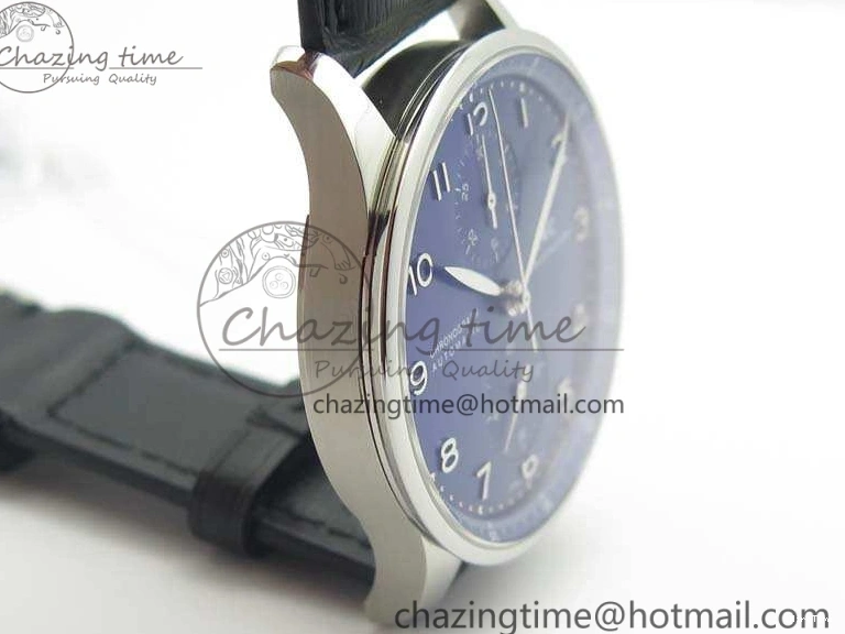 MIROTIME 0524 MoistureWicking Portuguese IW371491 ZF 1:1 Best Edition SS Blue Dial On Leather Strap A79350 (Slim Movement) V 7221